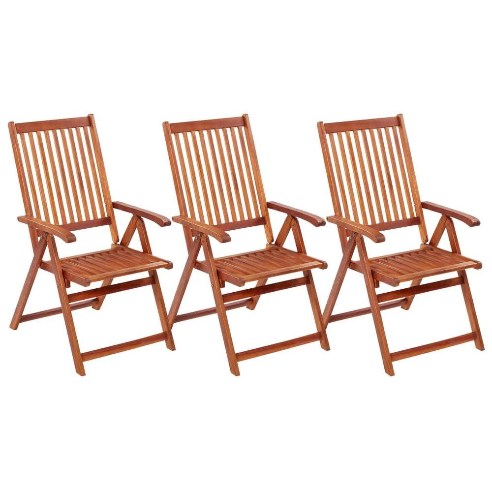 Folding Garden Chairs 2 pcs vidaXL Solid Acacia Wood Brown by vidaXL