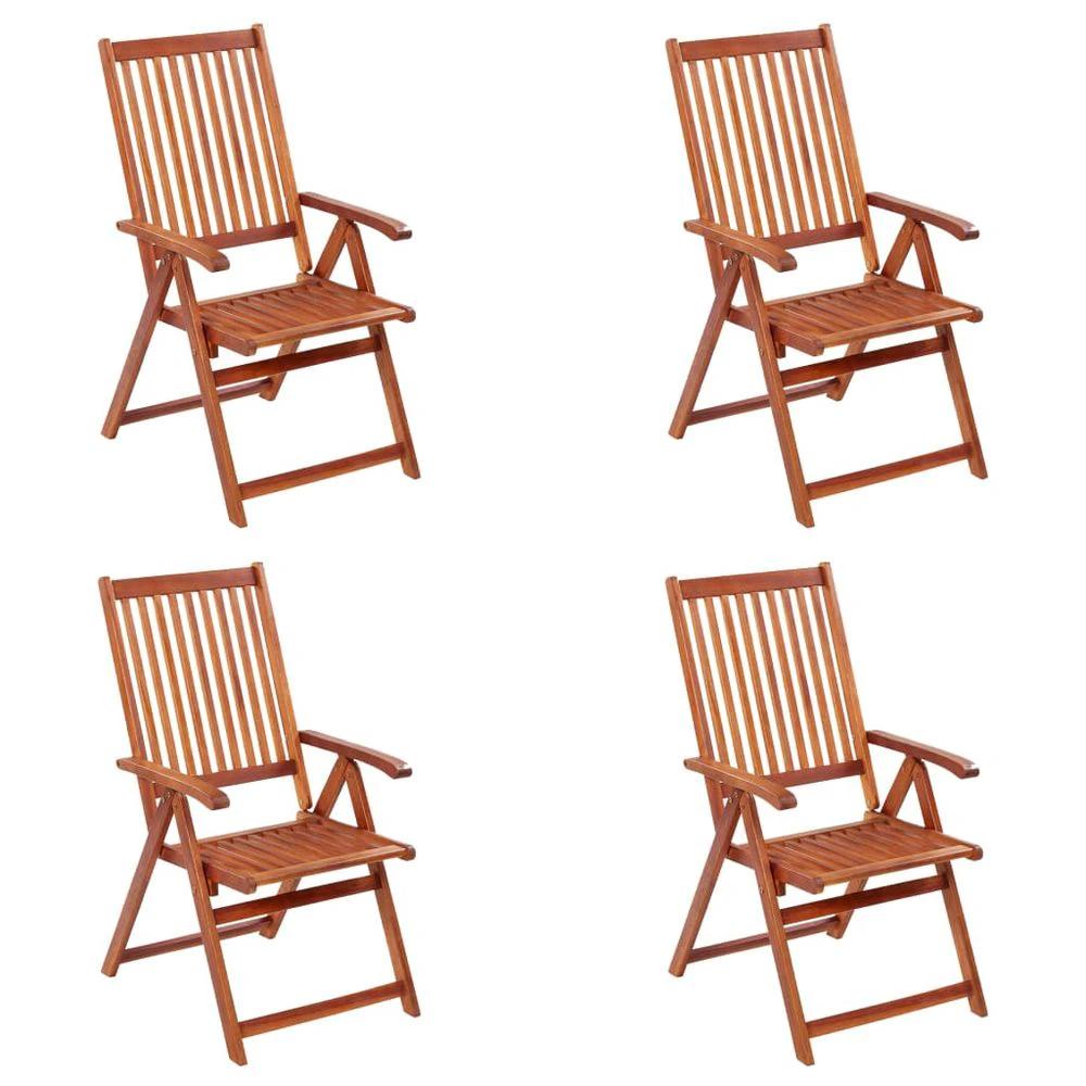 Folding Garden Chairs 2 pcs vidaXL Solid Acacia Wood Brown by vidaXL