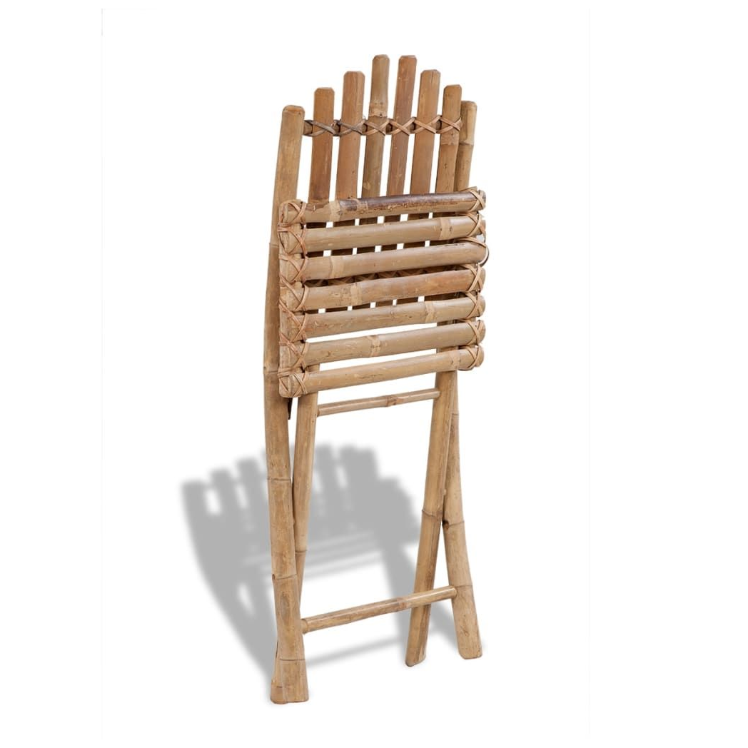 Foldable Outdoor Chairs vidaXL Bamboo 4 pcs by vidaXL