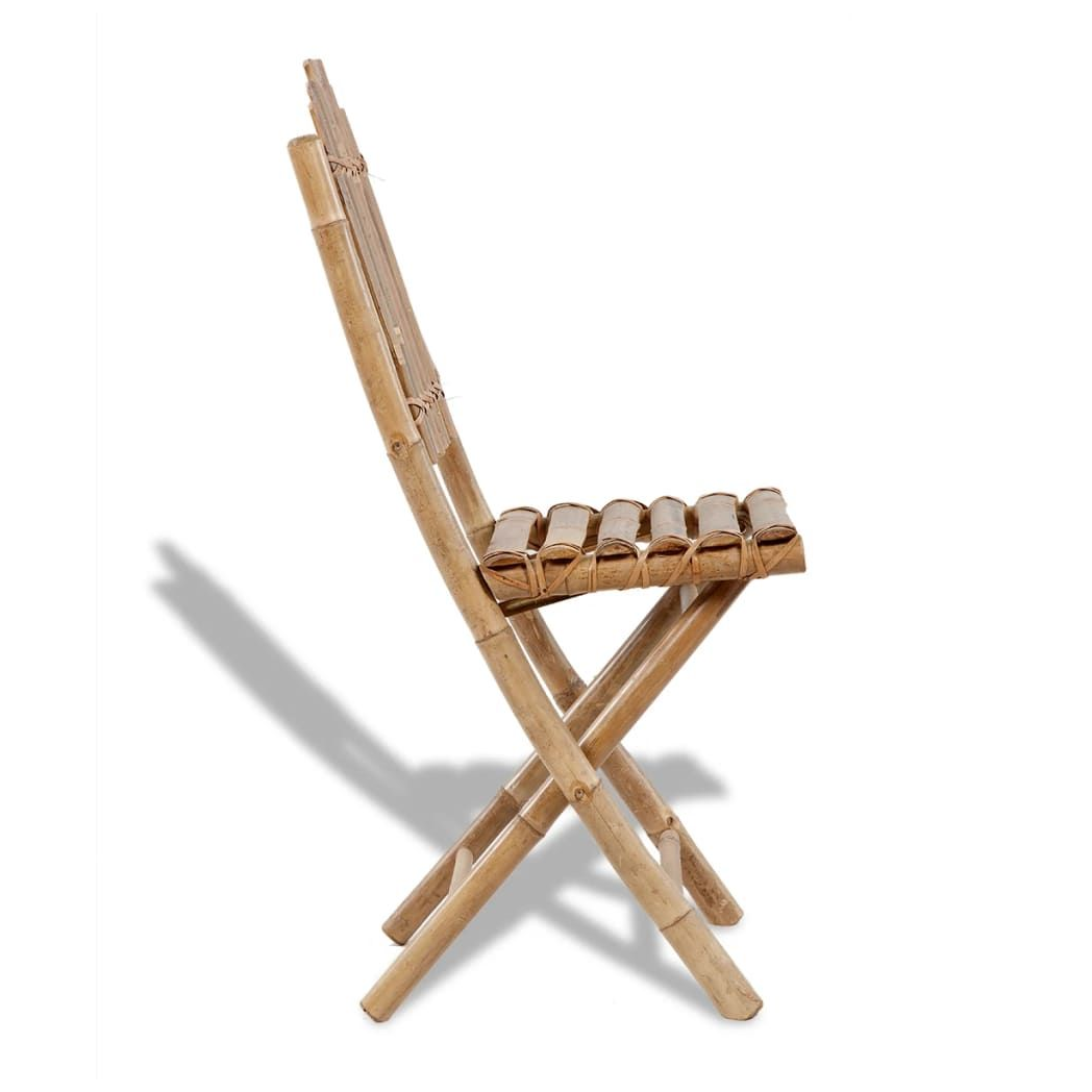 Foldable Outdoor Chairs vidaXL Bamboo 4 pcs by vidaXL