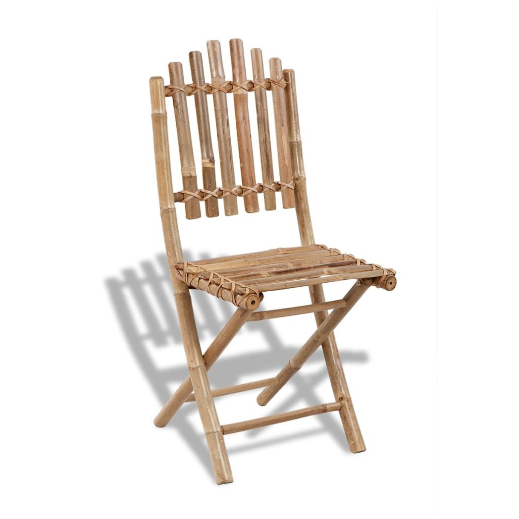 Foldable Outdoor Chairs vidaXL Bamboo 4 pcs by vidaXL