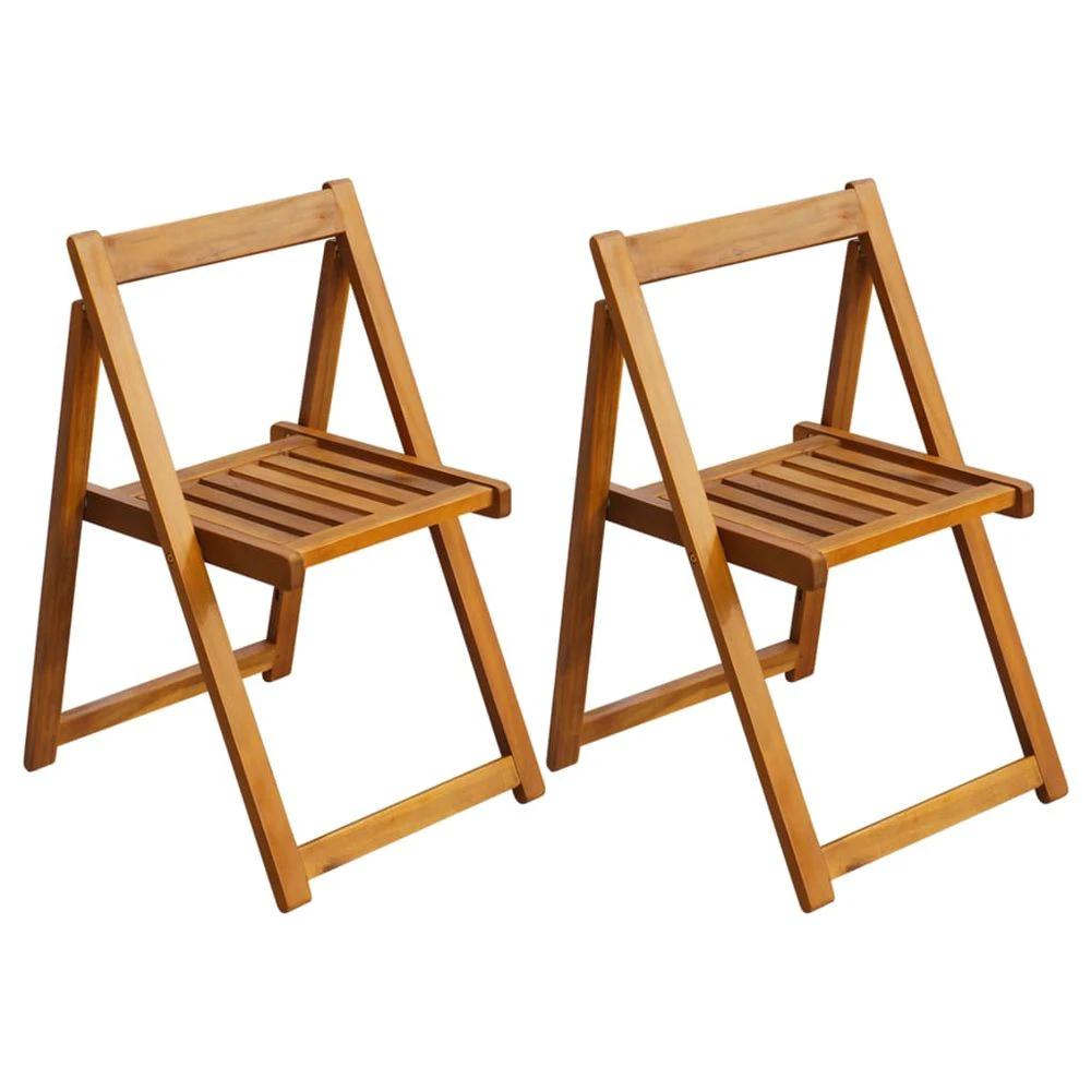 Folding Garden Chairs 2 pcs vidaXL Solid Acacia Wood by vidaXL