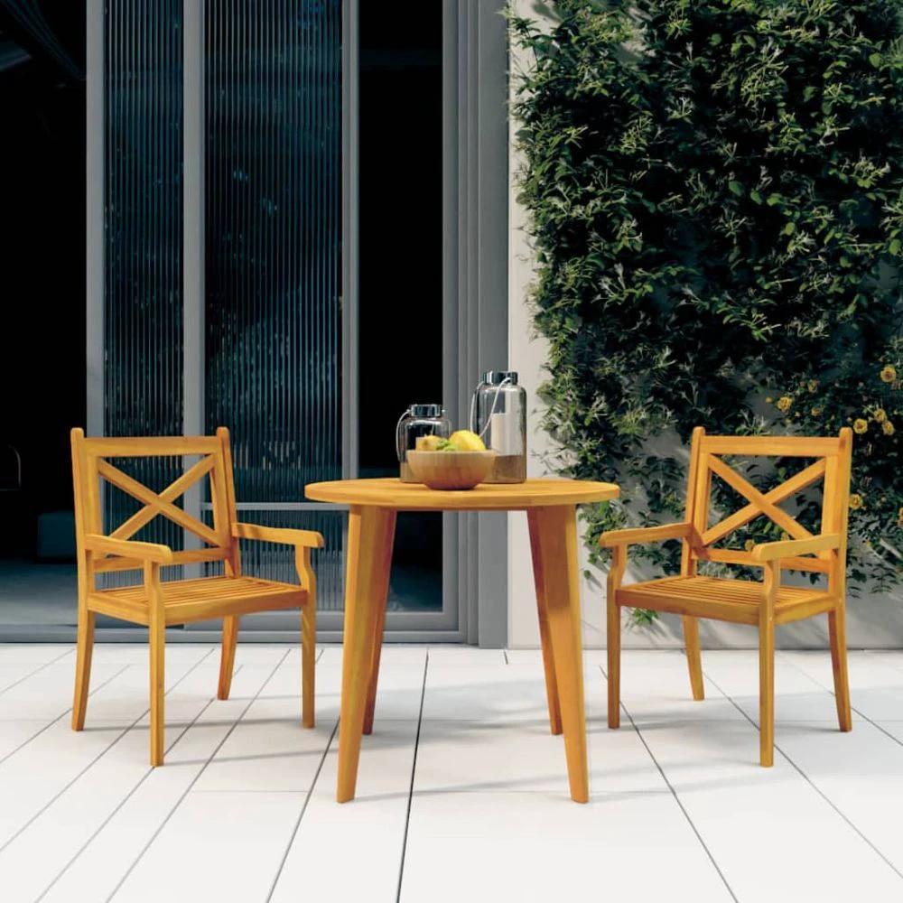 Outdoor Dining Chairs 2 pcs vidaXL Solid Wood Acacia by vidaXL