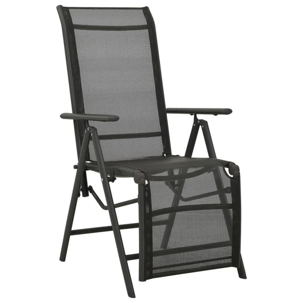 Reclining Garden Chairs 2pcs vidaXL Textilene and Aluminium Black by vidaXL