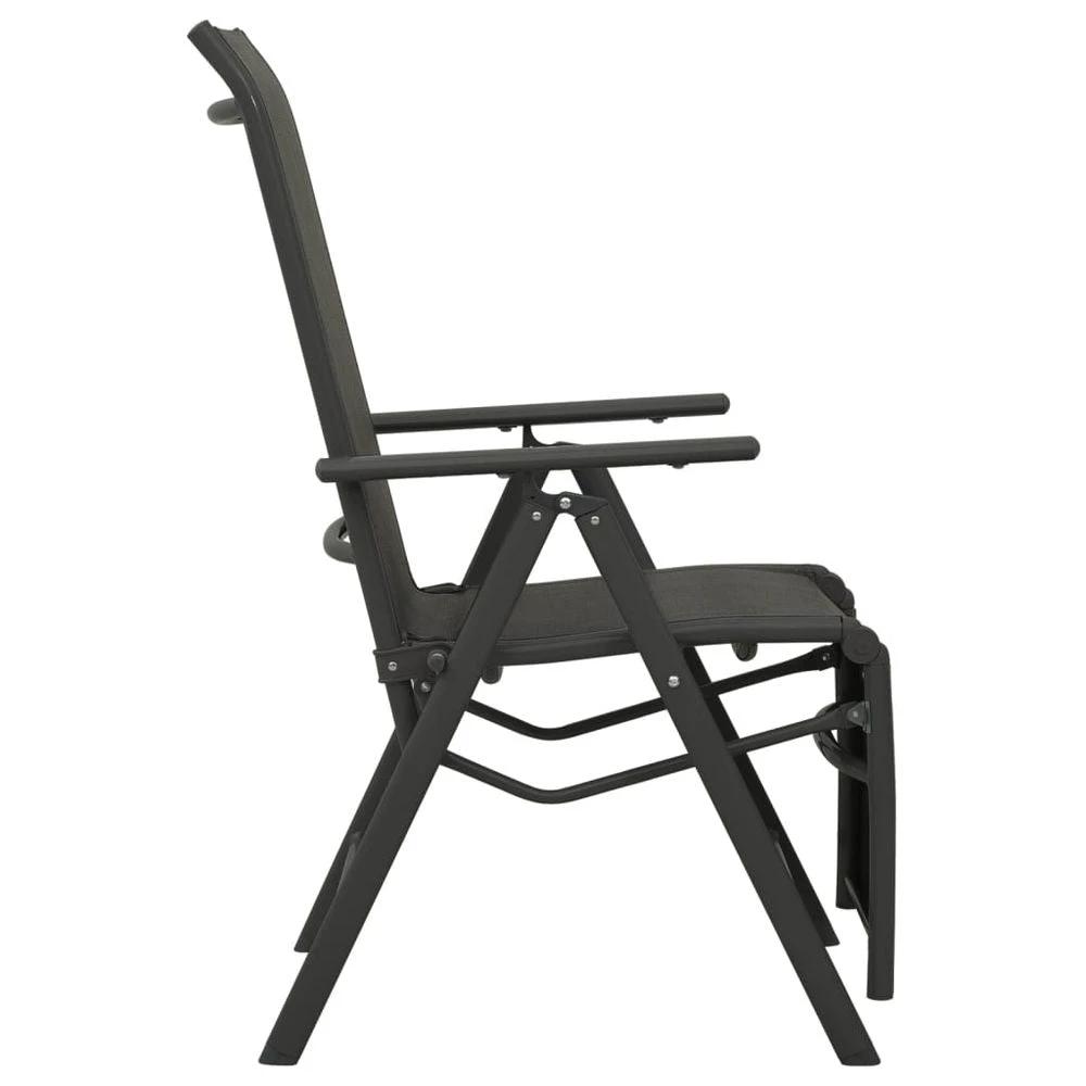 Reclining Garden Chairs 2pcs vidaXL Textilene and Aluminium Black by vidaXL