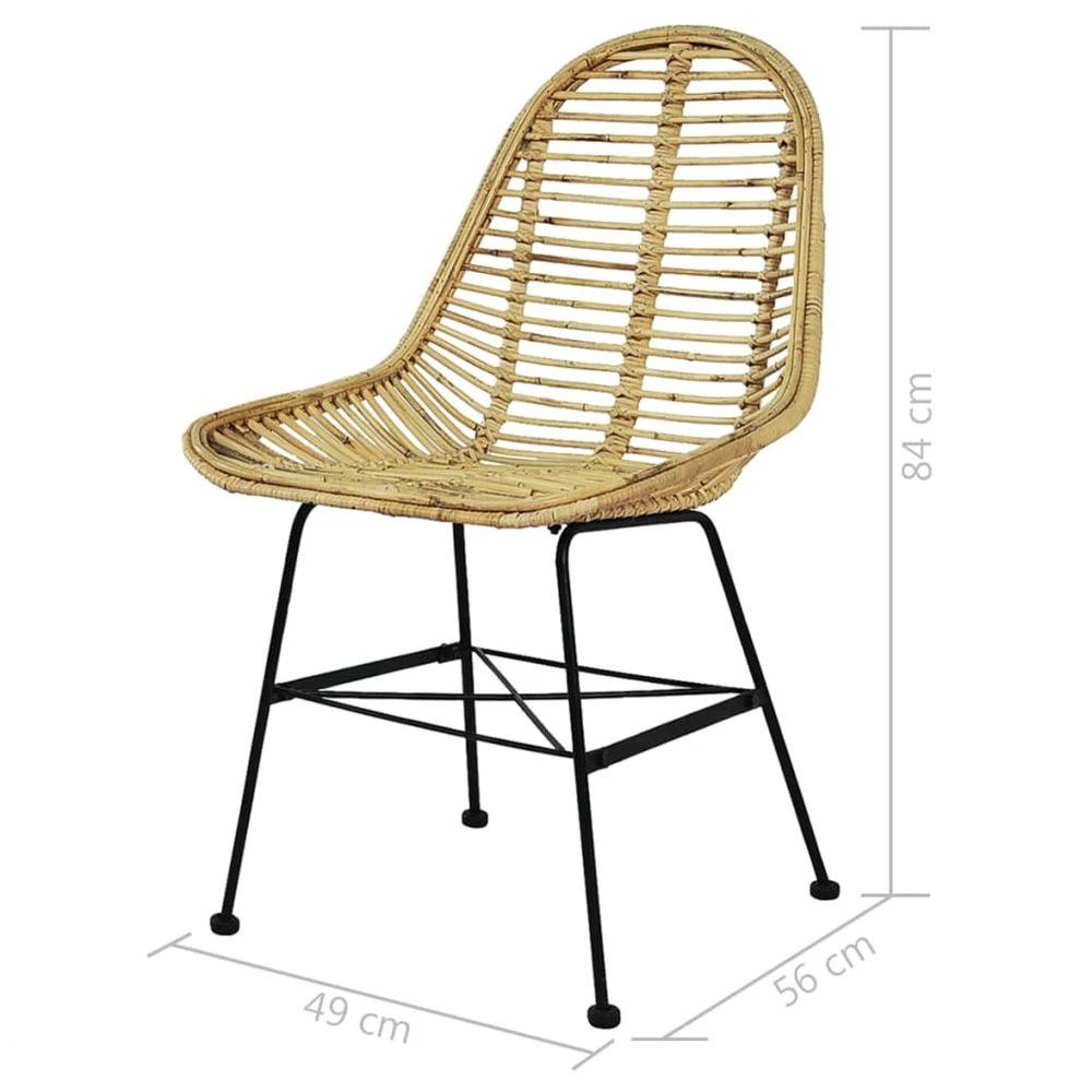 Dining Chairs 6 pcs vidaXL Natural Rattan by vidaXL