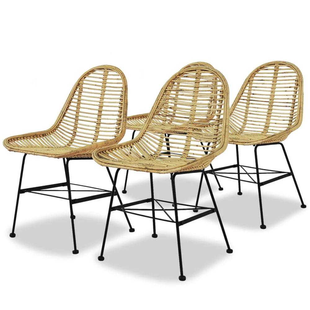 Dining Chairs 6 pcs vidaXL Natural Rattan by vidaXL