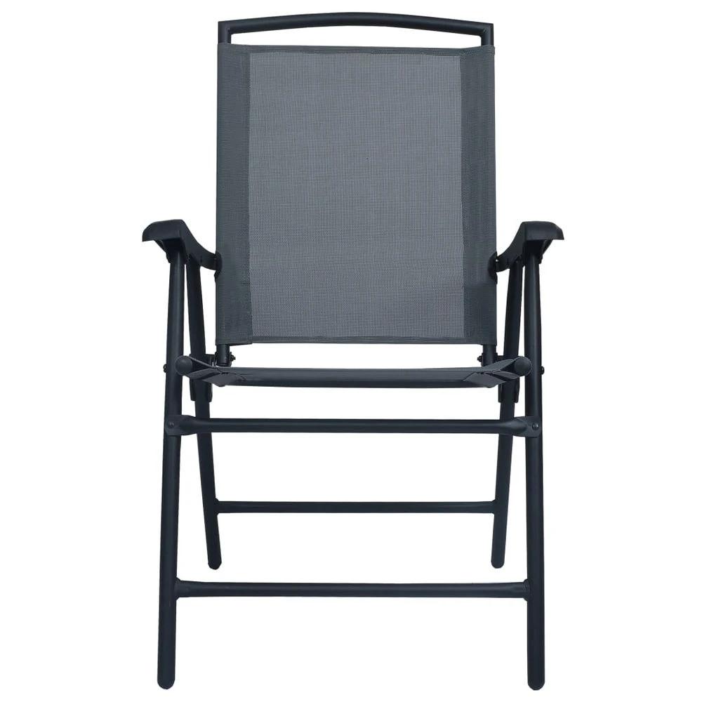 Folding Garden Chairs 2 pcs vidaXL Texilene Grey by vidaXL