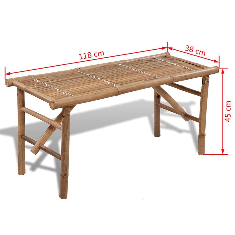 Folding Garden Bench 118 cm vidaXL Bamboo by vidaXL