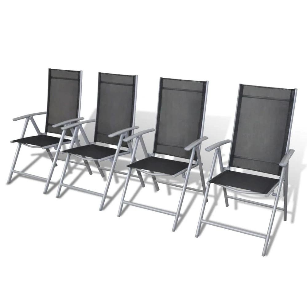 vidaXL Folding Garden Chairs 4 pcs vidaXL Aluminium - Uncategorized Garden Chairs