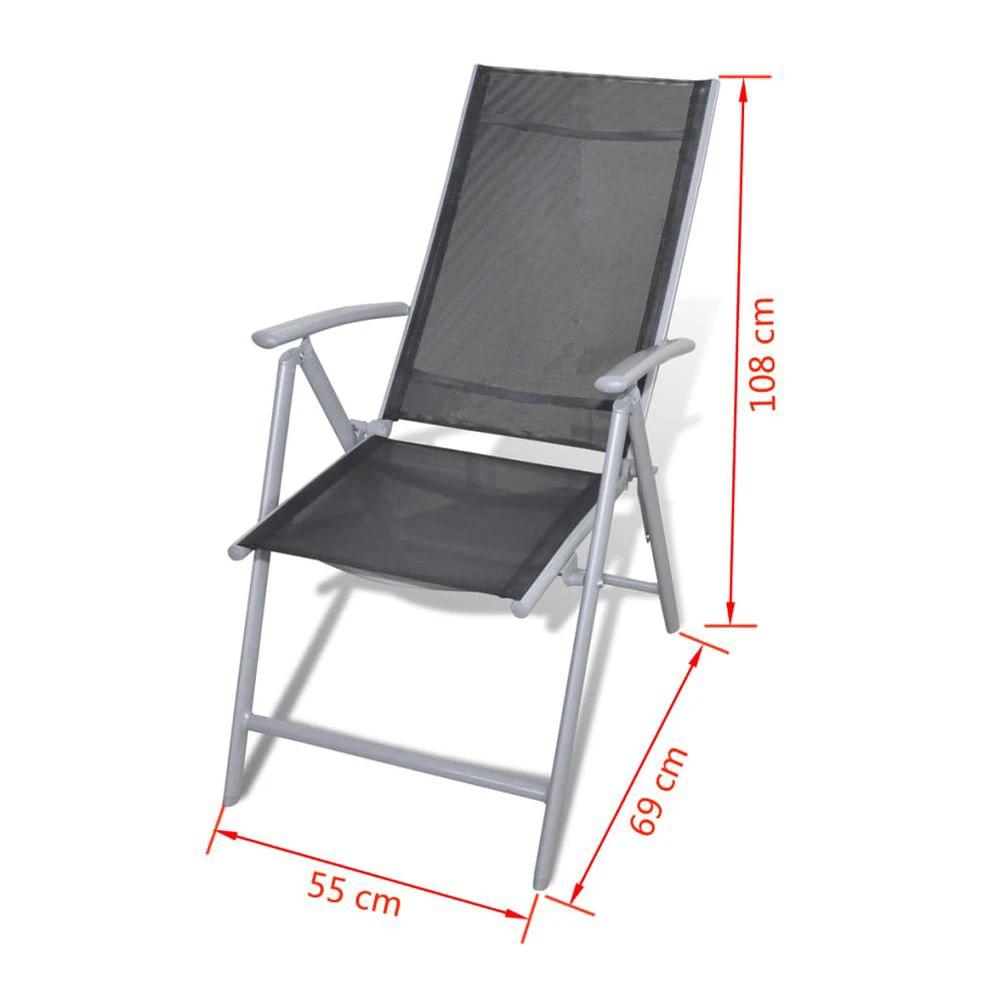 vidaXL Folding Garden Chairs 4 pcs vidaXL Aluminium - Uncategorized Garden Chairs