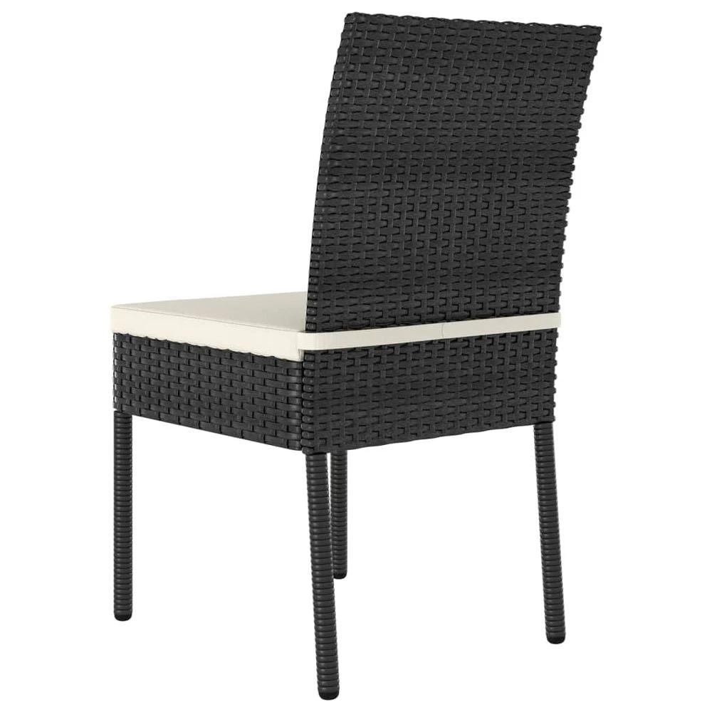vidaXL Garden Dining Chairs 2 pcs Poly vidaXL Rattan Black - Uncategorized Garden Chairs