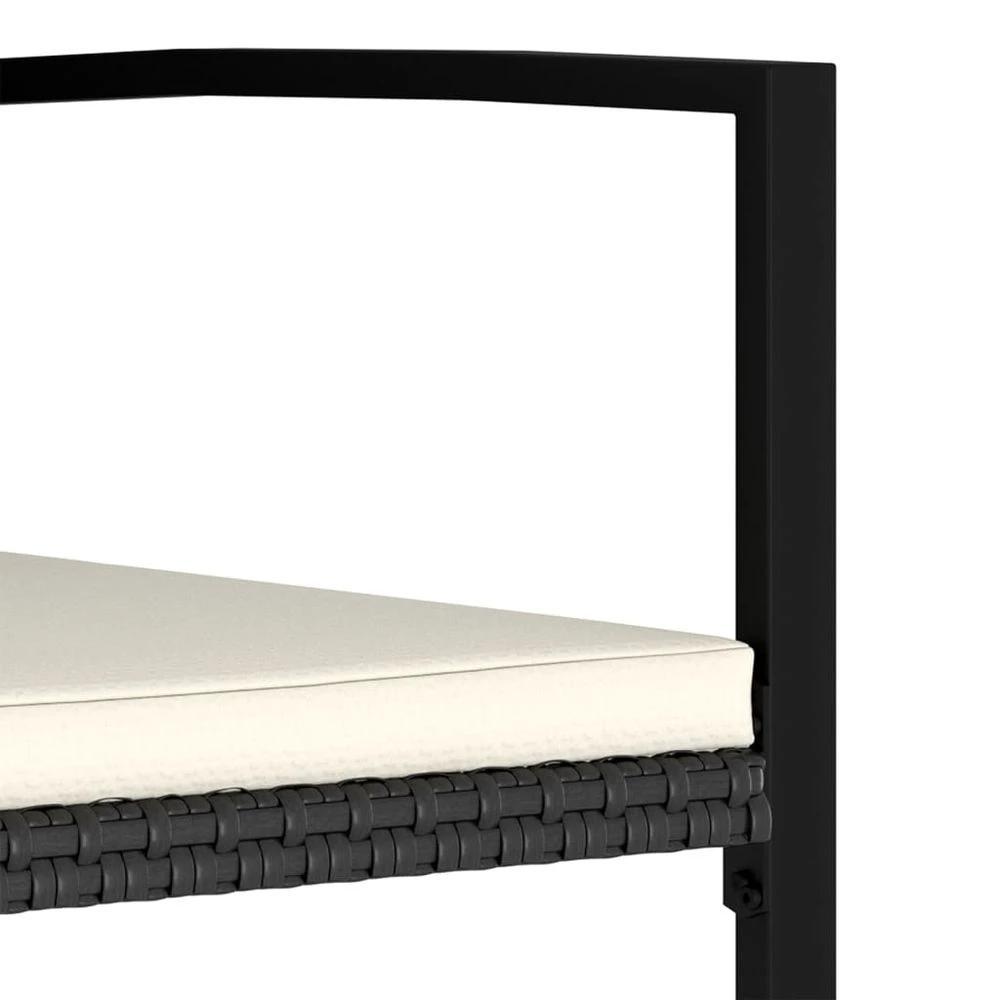 vidaXL Garden Dining Chairs 2 pcs Poly vidaXL Rattan Black - Uncategorized Garden Chairs