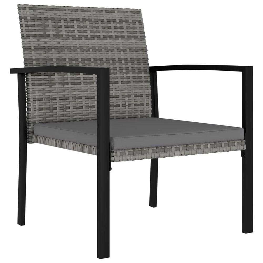 vidaXL Garden Dining Chairs 2 pcs Poly vidaXL Rattan Grey - Uncategorized Garden Chairs