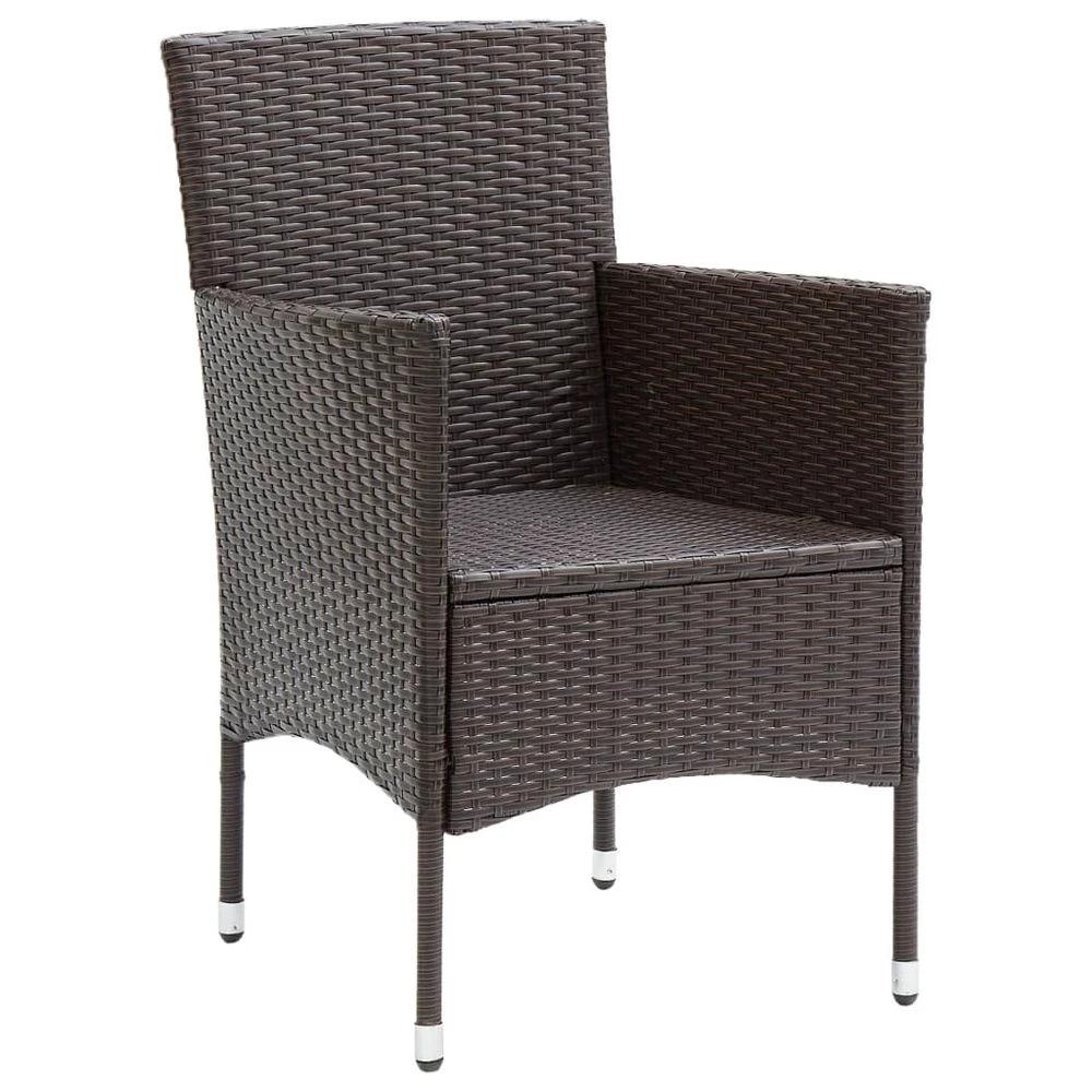 vidaXL Garden Dining Chairs 4 pcs vidaXL Poly Rattan Brown - Uncategorized Garden Chairs