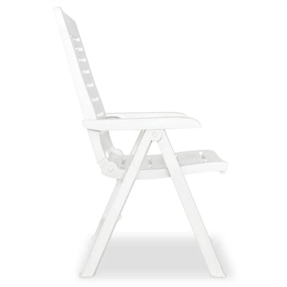Reclining Garden Chairs 4 pcs vidaXL Plastic White by vidaXL