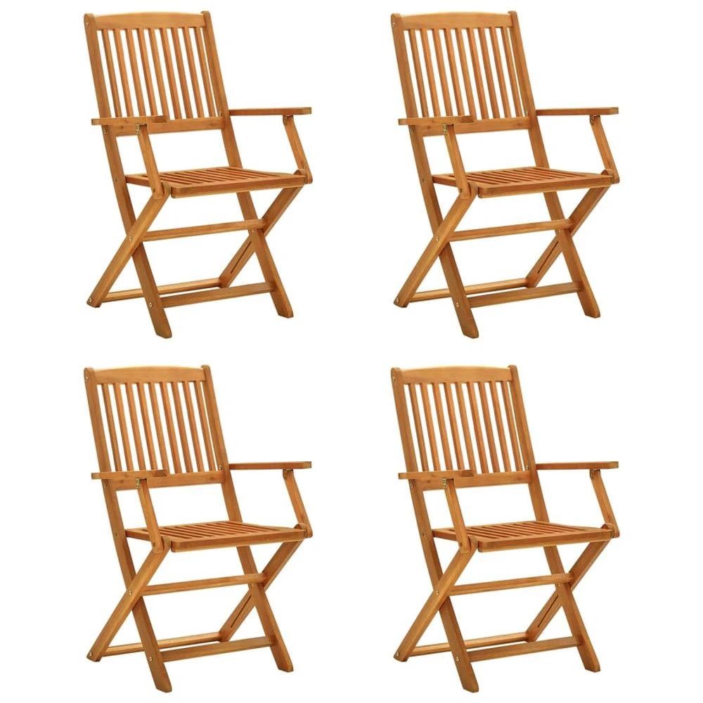 Folding Garden Chairs 2 pcs vidaXL Solid Eucalyptus Wood by vidaXL