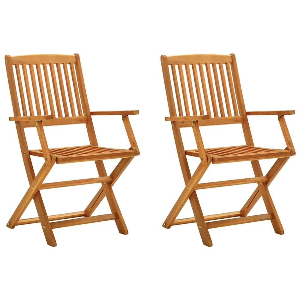 Folding Garden Chairs 2 pcs vidaXL Solid Eucalyptus Wood by vidaXL