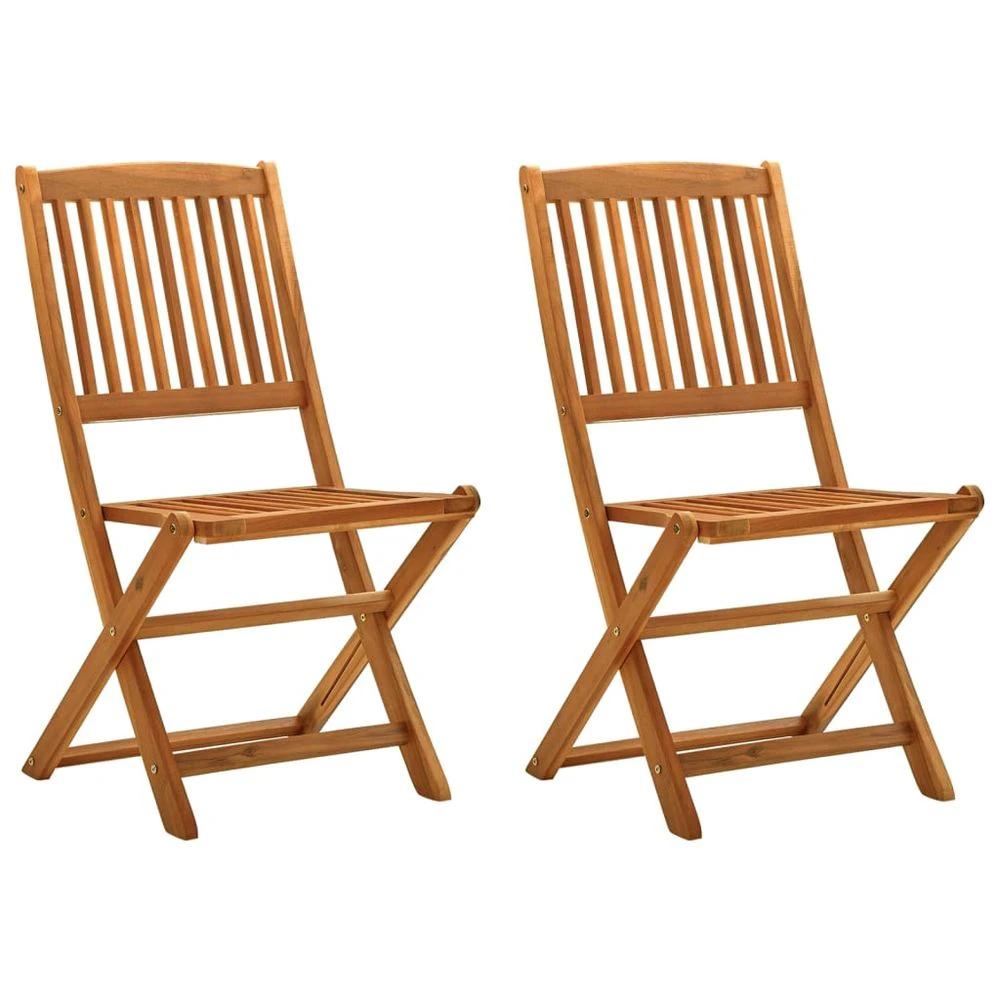 Folding Garden Chairs 2 pcs vidaXL Solid Eucalyptus Wood by vidaXL
