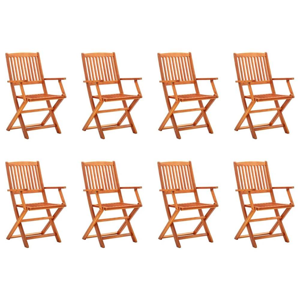 Folding Garden Chairs 2 pcs vidaXL Solid Eucalyptus Wood by vidaXL