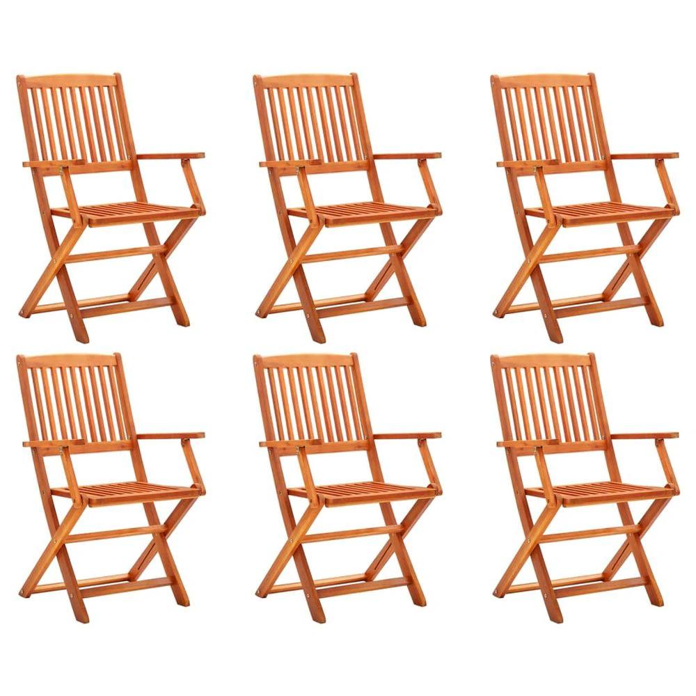 Folding Garden Chairs 2 pcs vidaXL Solid Eucalyptus Wood by vidaXL