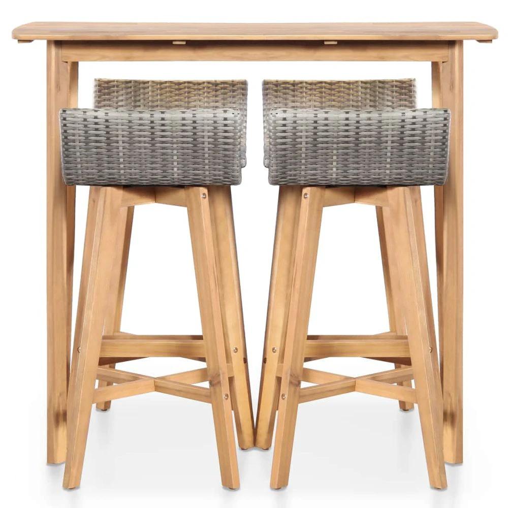 5 Piece vidaXL Outdoor Dining Set Solid Acacia Wood by vidaXL