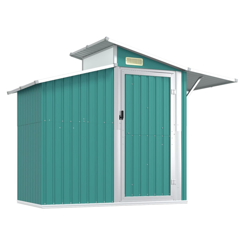 vidaXL vidaXL Garden Shed Green 270x130x208.5 cm Galvanised Steel - Garden Shed