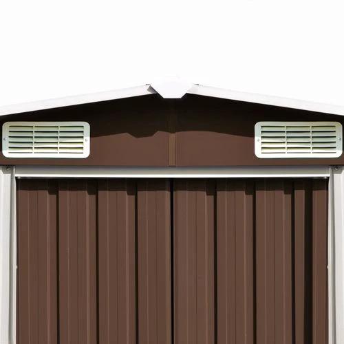 vidaXL Garden Shed Brown 257x990x181 cm Galvanised steel - Garden Shed from vidaXL