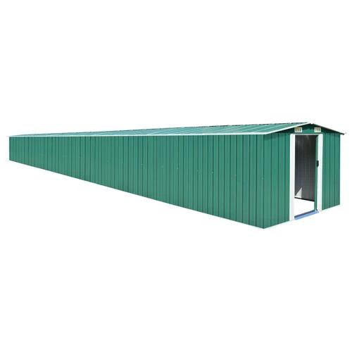 vidaXL Garden Shed Green 257x990x181 cm Galvanised steel by vidaXL