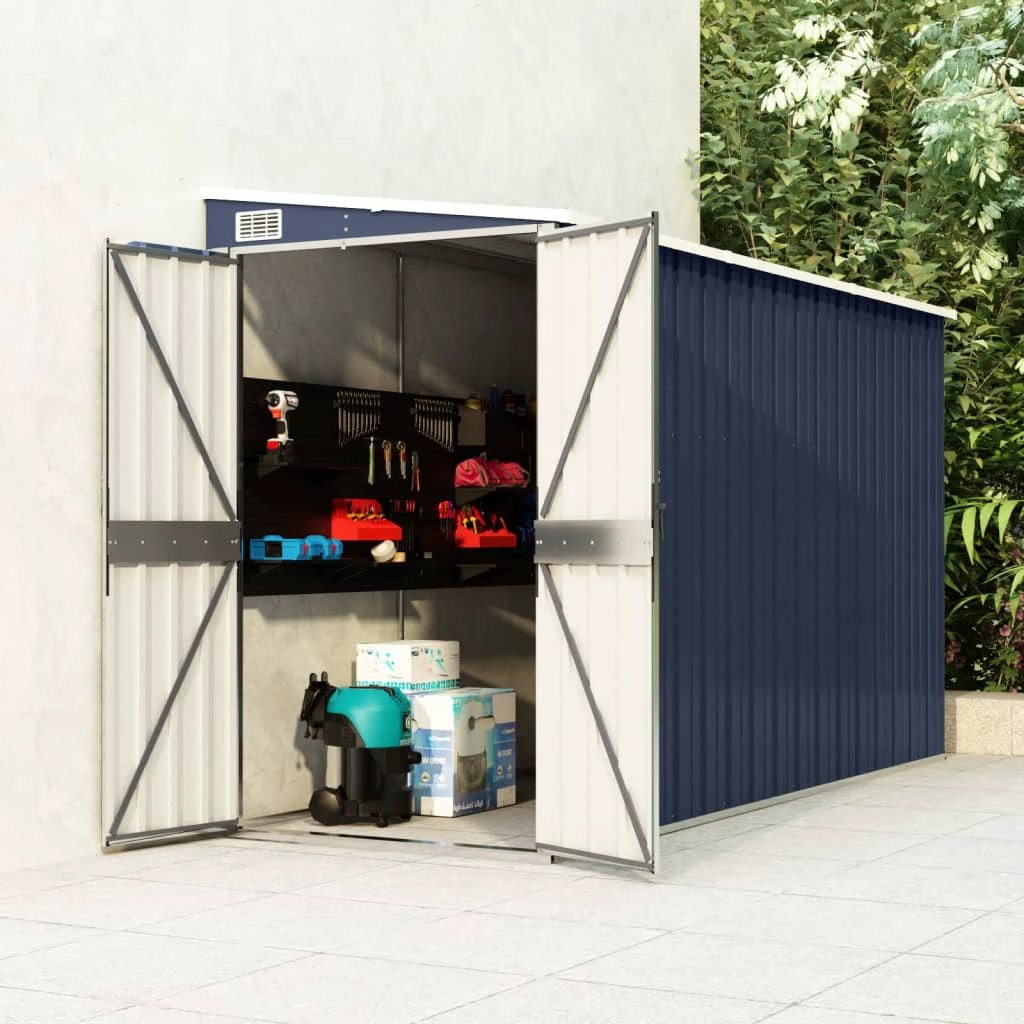 vidaXL Wall-mounted Garden Shed Green 118x100x178 cm Galvanised Steel by vidaXL