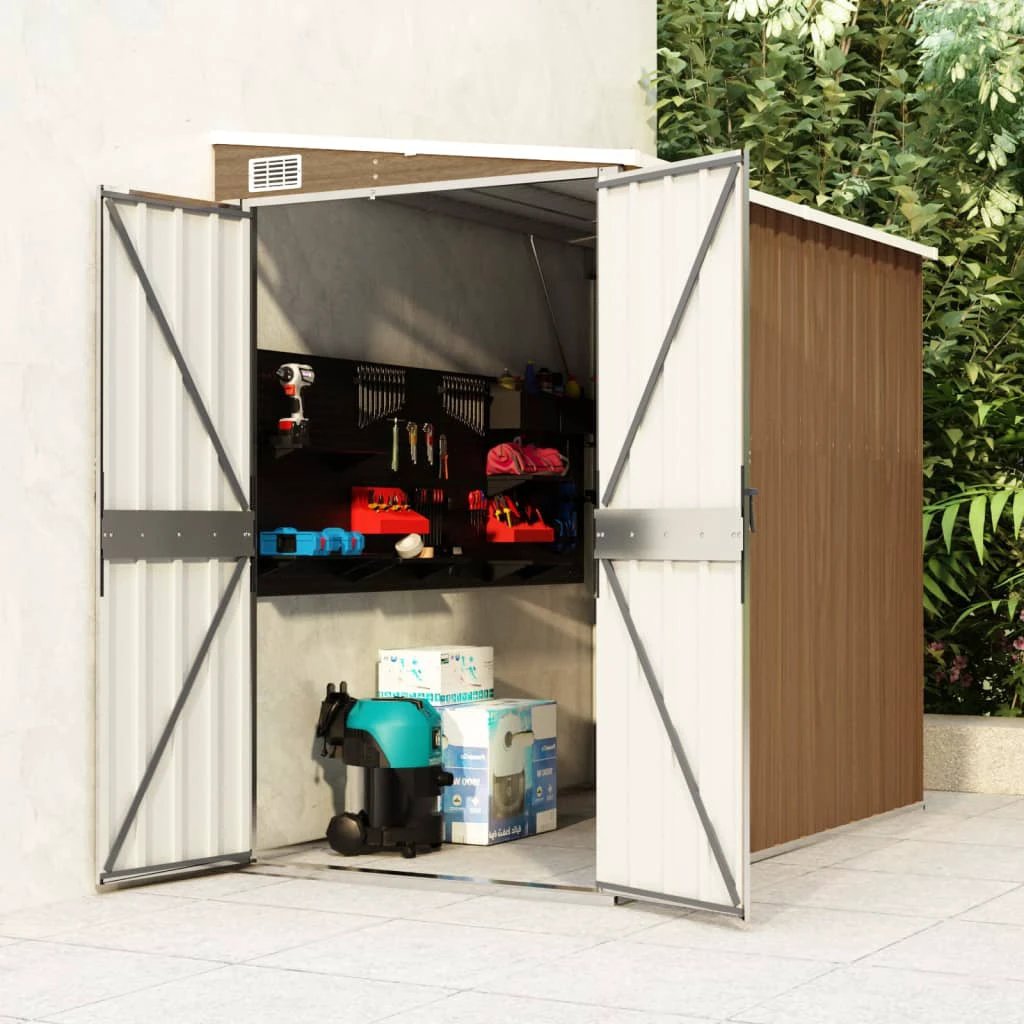 vidaXL Wall-mounted Garden Shed Green 118x100x178 cm Galvanised Steel by vidaXL