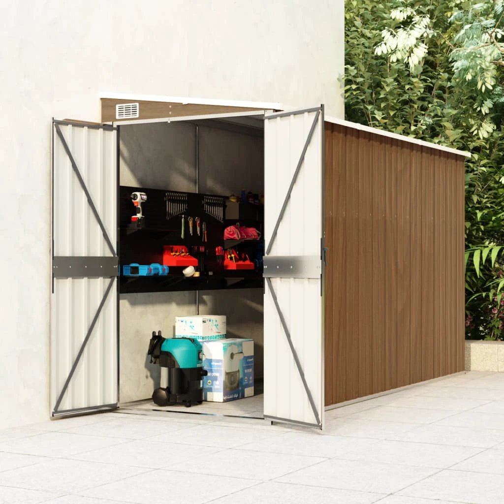 vidaXL vidaXL Wall-mounted Garden Shed Green 118x100x178 cm Galvanised Steel - Garden Shed