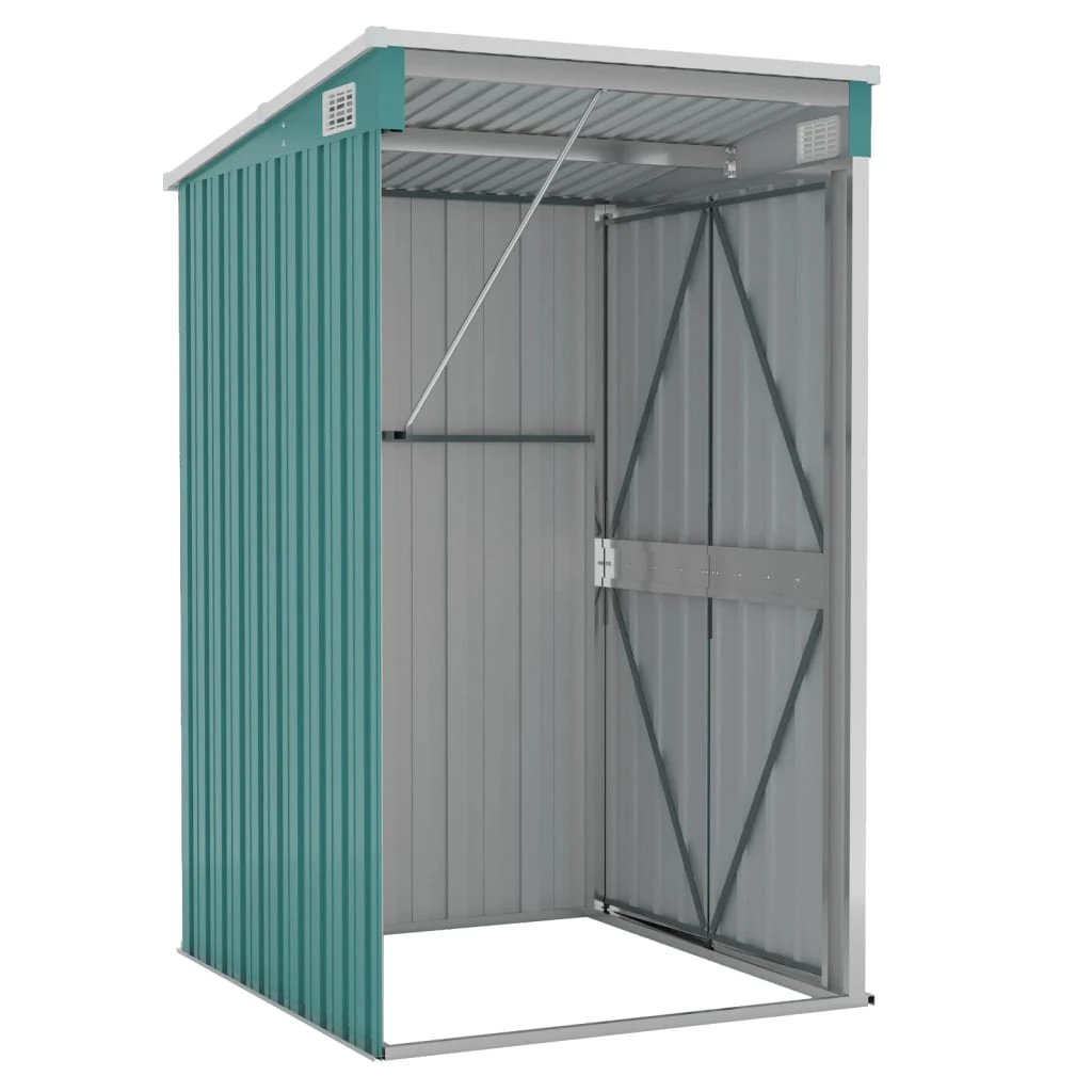 vidaXL vidaXL Wall-mounted Garden Shed Green 118x100x178 cm Galvanised Steel - Garden Shed