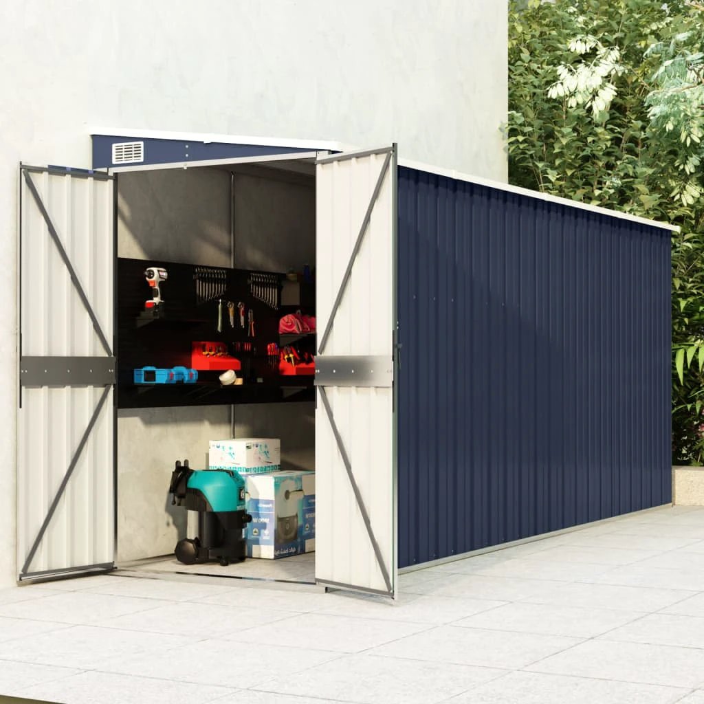 vidaXL vidaXL Wall-mounted Garden Shed Green 118x100x178 cm Galvanised Steel - Garden Shed
