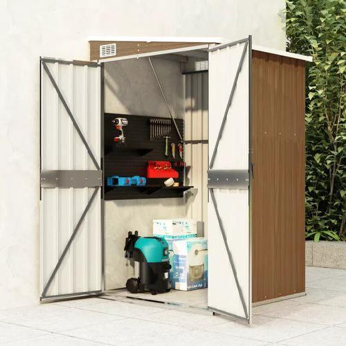 vidaXL vidaXL Wall-mounted Garden Shed Green 118x100x178 cm Galvanised Steel - Garden Shed