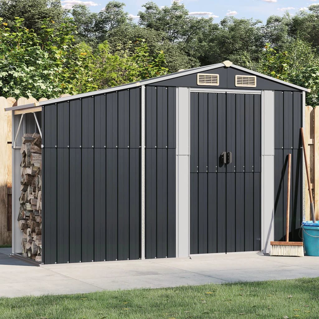 vidaXL Garden Shed Green 277x93x179 cm Galvanised Steel by vidaXL