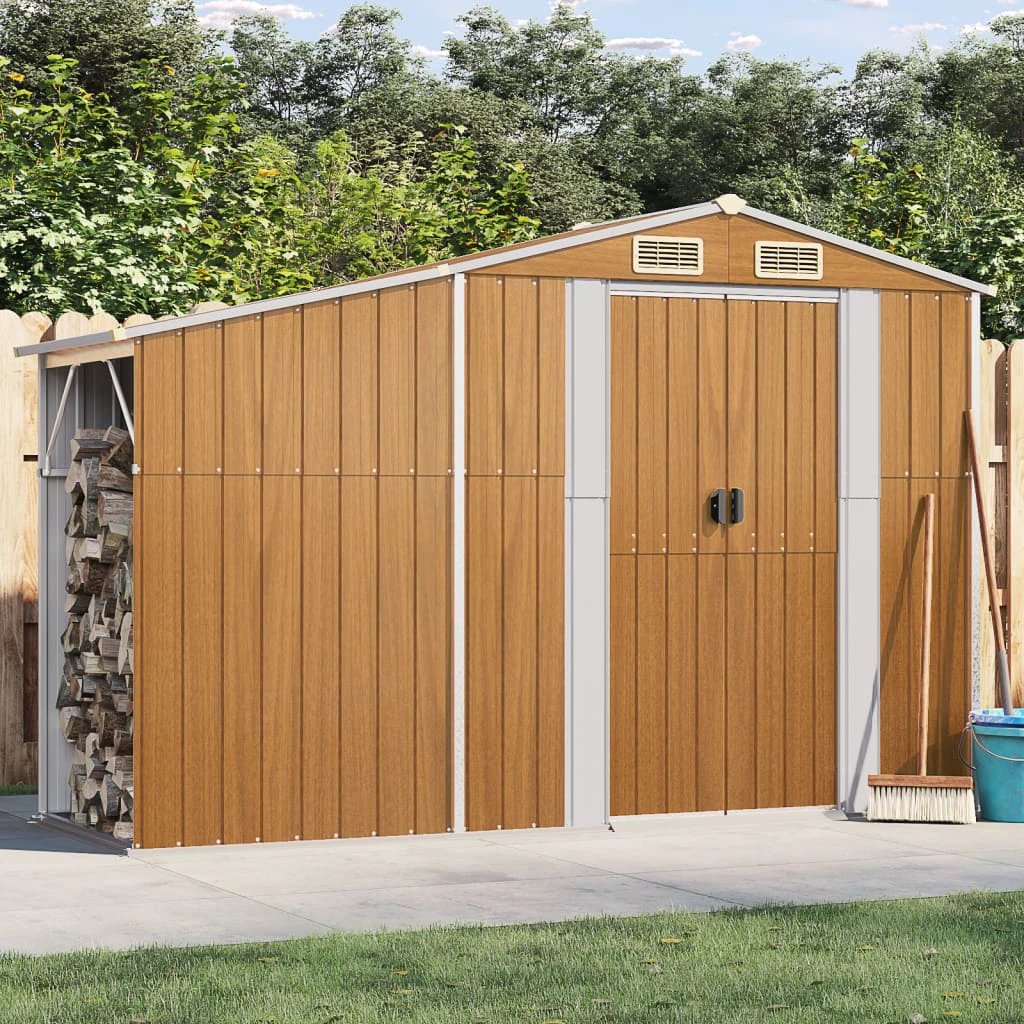 vidaXL vidaXL Garden Shed Green 277x93x179 cm Galvanised Steel - Garden Shed