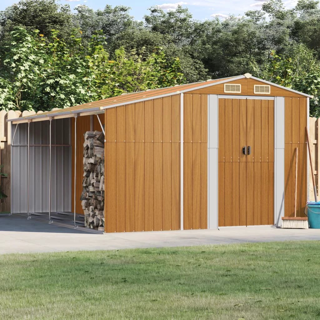 vidaXL vidaXL Garden Shed Green 277x93x179 cm Galvanised Steel - Garden Shed