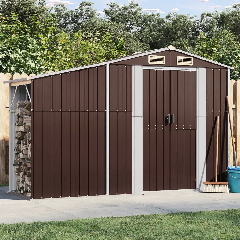 vidaXL Garden Shed Green 277x93x179 cm Galvanised Steel by vidaXL