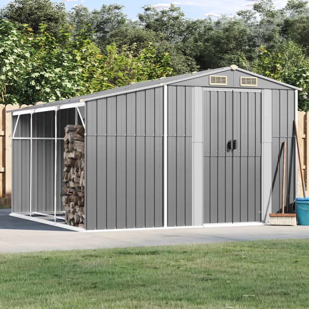 vidaXL vidaXL Garden Shed Green 277x93x179 cm Galvanised Steel - Garden Shed