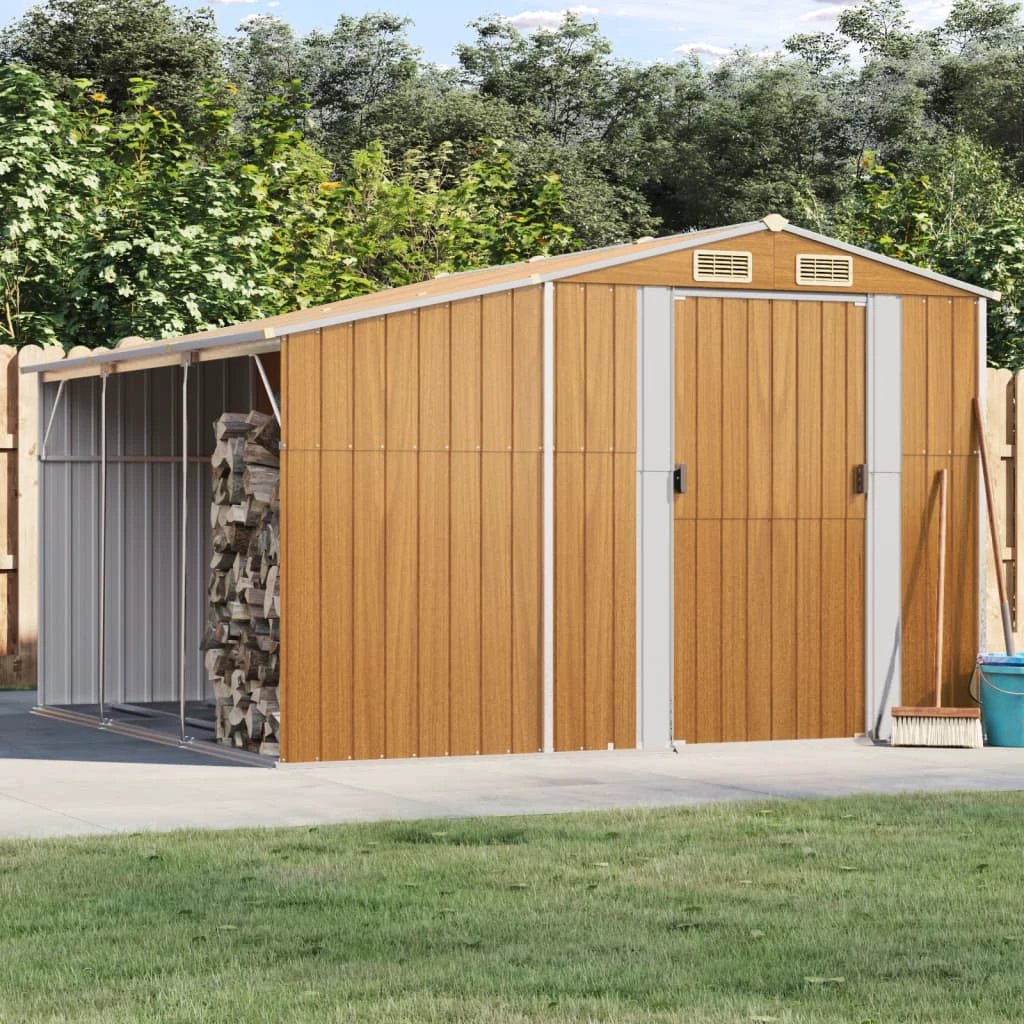 vidaXL vidaXL Garden Shed Green 277x93x179 cm Galvanised Steel - Garden Shed