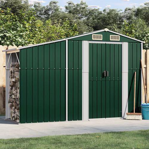 vidaXL Garden Shed Green 277x93x179 cm Galvanised Steel by vidaXL