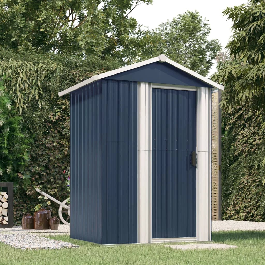 vidaXL Garden Shed Green 126x97.5x177 cm Galvanised Steel by vidaXL
