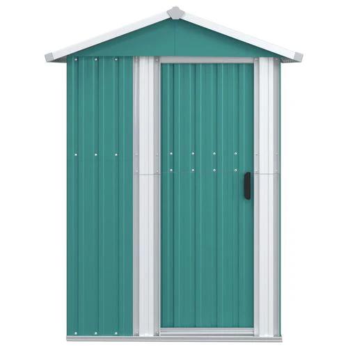 vidaXL vidaXL Garden Shed Green 126x97.5x177 cm Galvanised Steel - Garden Shed