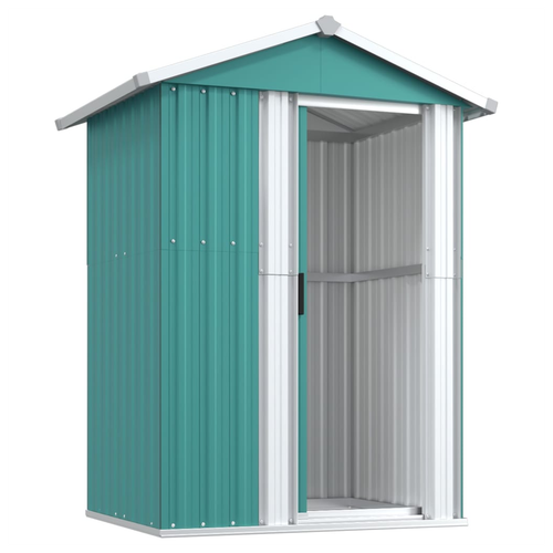 vidaXL vidaXL Garden Shed Green 126x97.5x177 cm Galvanised Steel - Garden Shed