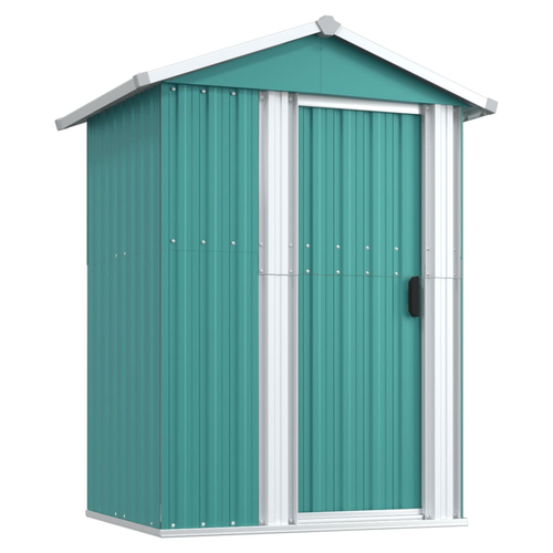vidaXL vidaXL Garden Shed Green 126x97.5x177 cm Galvanised Steel - Garden Shed