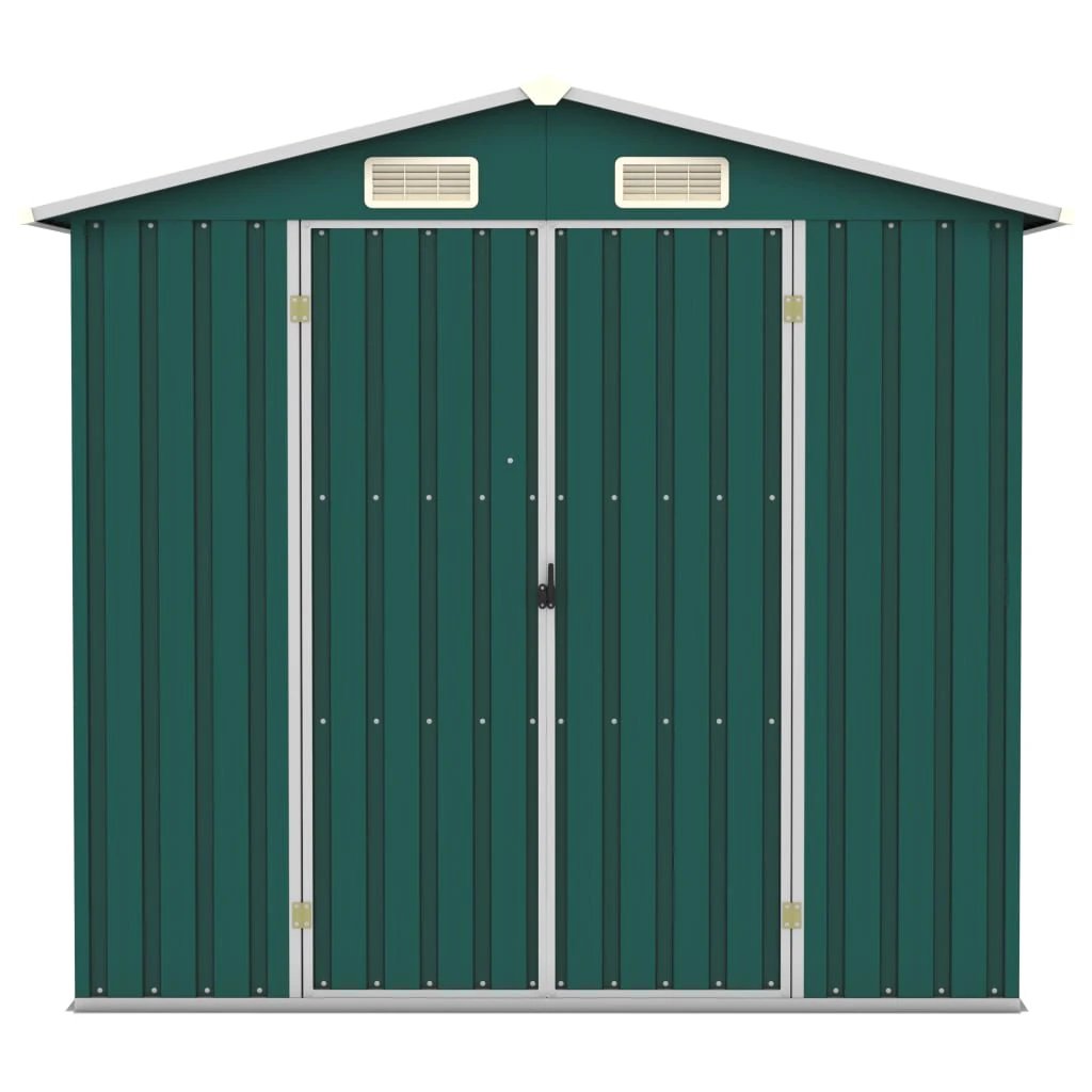 vidaXL Garden Shed Green 205x129x183 cm Galvanised Steel by vidaXL
