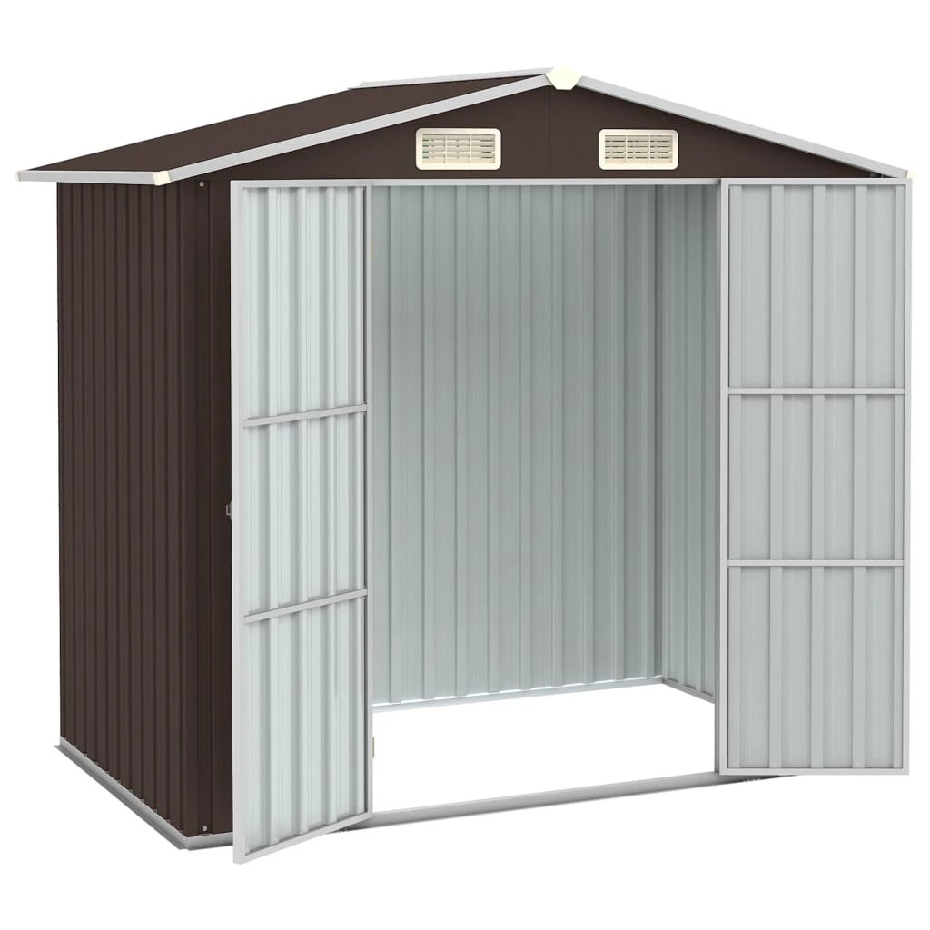 vidaXL Garden Shed Green 205x129x183 cm Galvanised Steel by vidaXL