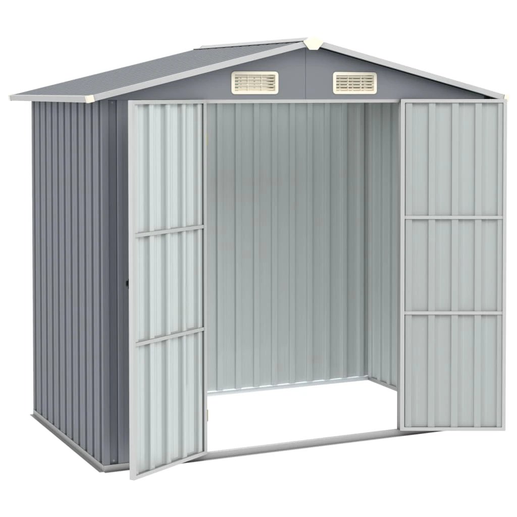 vidaXL Garden Shed Green 205x129x183 cm Galvanised Steel by vidaXL