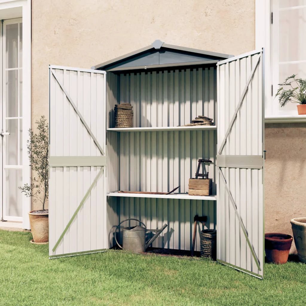 vidaXL Garden Shed Green 116x45x175 cm Galvanised Steel by vidaXL